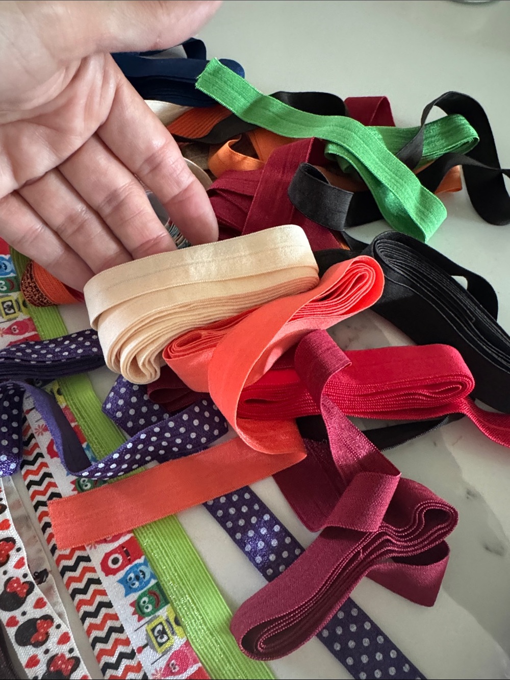 Assorted Colorful fold over Elastic - Picture 4 of 9